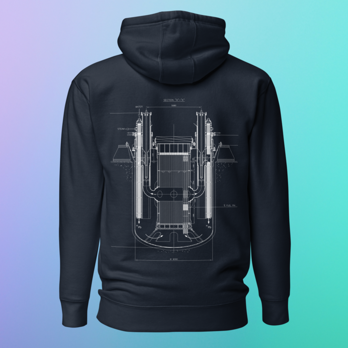 "Reactor Blueprint" Navy Hoodie